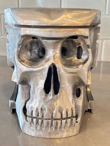 O - Artisan-Crafted Industrial Piston-Head Skull Sculpture
