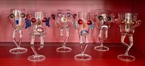 CD - Massimo Lunardon Handblown Borosilicate Cocktail Glasses - Signed (Lot of 6)