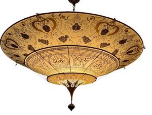 3-Tier Fortuny Scheherazade Floral Silk Pendant  Fortuny 3-Tier Silk Chandelier