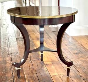 FR - Lucien Table - Round 30 in Diameter, Bronze Accents