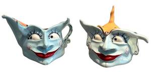 K - Mark Switzer Cream & Sugar Set (1999) Hand-Painted Ceramic