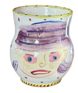 K2 - Amy Sabrina Pottery Vase - Hand-Painted Face Design