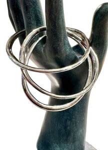 RLM Sterling Silver Bangles - Set of 3, 925 Hallmarked