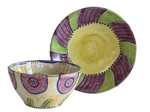 K2 - Amy Sabrina Handcrafted Ceramic Bowl & Saucer Set