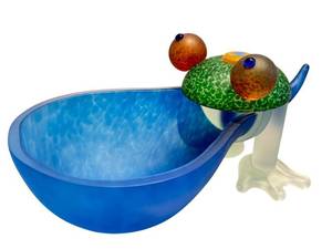 CB - Borowski Glasstudio Hopper Frog Bowl - Hand-Blown Polish Art Glass