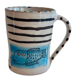 K2 - Amy Sabrina Pottery Mug - Hand-Painted Fish Motif