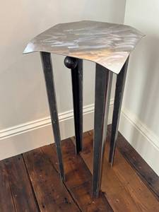 Metal Artisan Accent Table, Hammered Finish
