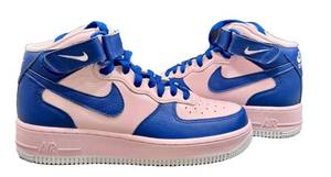 Nike Air Force 1 High - PinkBeige with Royal Blue Overlays - US 7.5