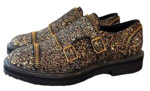 CL - Giuseppe Zanotti Design Glitter Loafers - Black & Gold Glitter - Made in Italy - Size 37.5