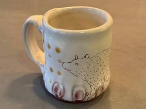 K1 - Ayumi Horie Ceramic Mug - Handmade Bear Dot Pattern