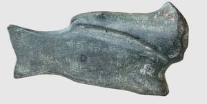 CB - Inuit Stone Carving - Hand-Carved Dark Grey Sculpture
