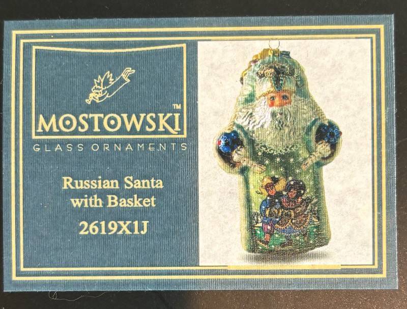 DR - Mostowski Russian Santa with Basket - Crystallized with