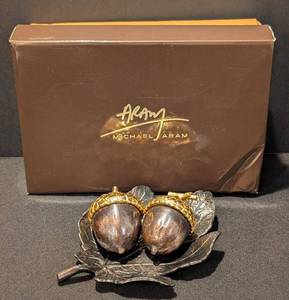 K - Pair of Michael Aram Acorn Salt & Pepper Shakers
