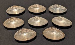 KN - Set of 8 Vintage Wallace Sterling Silver 4020 Shell Dishes
