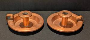 KN - Vintage Copper Candle Holders - Pair