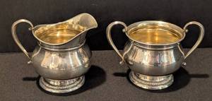 KN - Vintage Sterling Silver Sugar & Creamer Set (Pair)