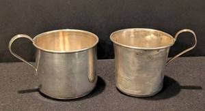 Sterling Silver Childrens Cups - Pair (Vintage)