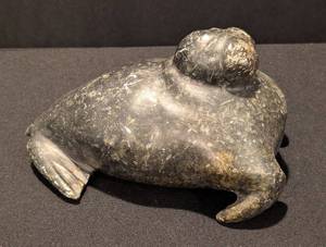 K - Inuit Stone Seal Figurine - Carved Stone
