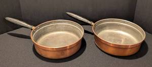 DR - Copper Pans (Lot of 2), Vintage Kitchen Copperware