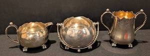 K - Vintage Meridian Silver Plate SugarCreamer Set