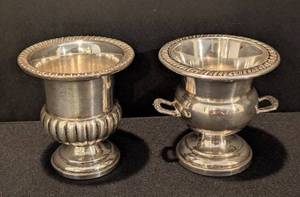 KN - Vintage Pair of Sterling Silver Toothpick Holders - Weighted
