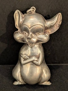 KN - Vintage Sterling Silver Sassy Mouse Ornament