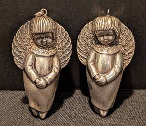 KN - Vintage Sterling Silver Angel Ornaments - Pair (Lot of 2)