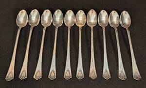 Vintage Arion Silver Plate Ice Tea Spoons, Set of 10