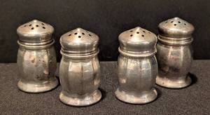 KN - Vintage Sterling Silver Salt & Pepper Shaker Set (Lot of 4)