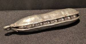 KN - Pea Pod Pendant - Metal 4 in Long x 1 in Wide