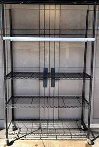 garage - InterMetro 4-Tier Wire Shelving Rack on Wheels - 78 x 48 x 18 in