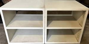 G - Cube Shelves Pair - White Particleboard 16x16x16