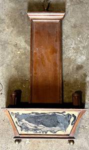 G - Tower Interiors Prov. Planter - Antique Wood Console w Marble Inlay