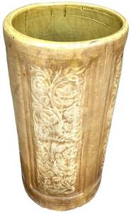 G - Vintage Ceramic Umbrella Stand Planter - Floral Relief