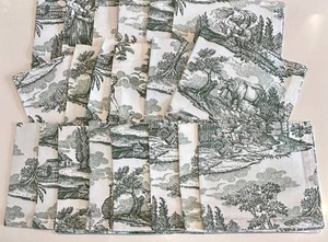 LR - Cloth Napkins Toile de Jouy Print- 18-Pack