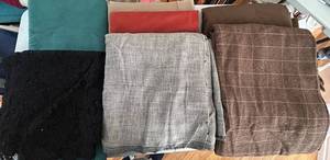 Assorted Upholstery Fabrics - Velvets, Suede, Lace & Plaid Remnants