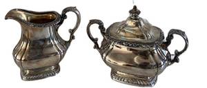 DR - Vintage Gorham Y1104 Silver Plate Sugar & Creamer Set - 2-Piece