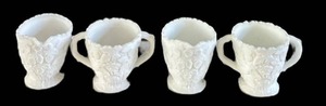 DR -Two Vintage Westmoreland Bramble Milk Glass Sugar and Creamer Sets