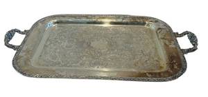 DR - Vintage Henley Plate Co Silver-Plated Platter 14 x 21 Inches
