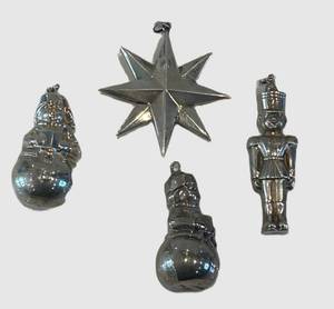 DR - Sterling Silver Christmas Ornaments Set - 4-Piece Star & Figures