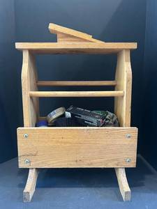DR - Wooden Shoeshine Cabinet with Drawer - Vintage Style
