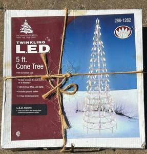 BY - Enchanted Forest Twinkling LED 5 Ft Cone Tree - Model 286-1262 - Outdoor Use