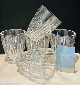 LR - Waterford Marquis Brookside HurricaneVase Crystal Vases - Set of 5
