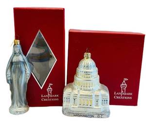 LR - Landmark Creations Capitol Washington D.C. Ornament & Virgin Mary Ornament