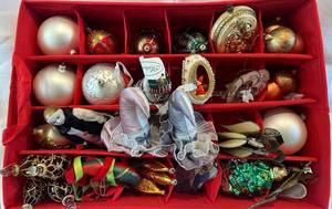 LR - Christmas Ornaments - Assorted Decor, Tallest 6in, Angels, Glass Hearts & Stars