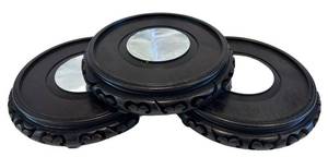 DR - Mirror & Wood Display Stands (Lot of 3) - 9-Inch Round