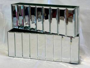 DR - Pair of Mirrored Vases - 2 x 4 x 11 in