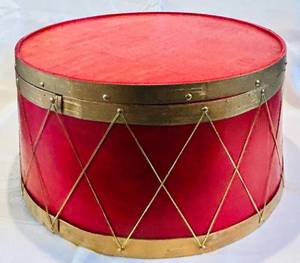 K - Decorative Red Stacking Drum Boxes - Nesting