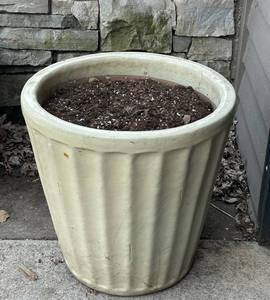 FY - Planter Pot - Large, 20, Light Beige, Fluted Sides