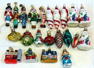 K - Department 56 Christmas Ornaments - Mixed Collection of Santa, Snowmen, Nutcrackers, Houses